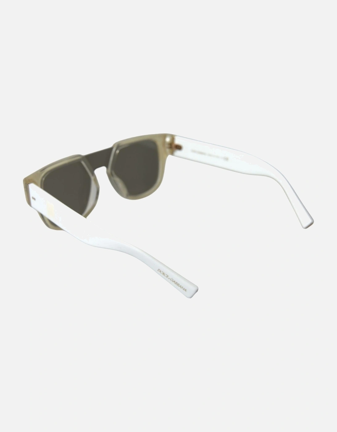 White Acetate Sunglasses with Grey Lenses Women
