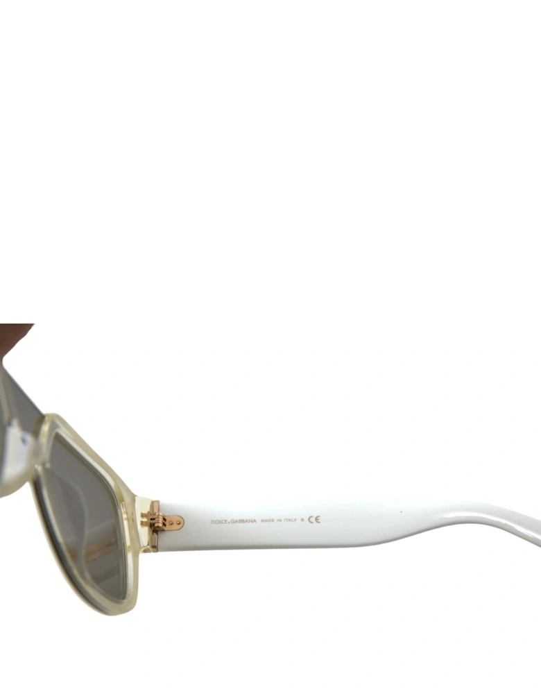 White Acetate Sunglasses with Grey Lenses Women