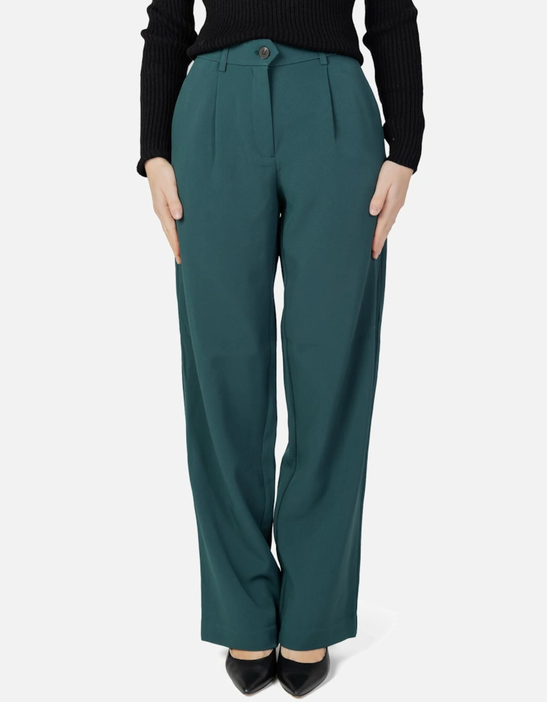 Wide Leg Pants High Waist Trousers Elegant Style Women - Green
