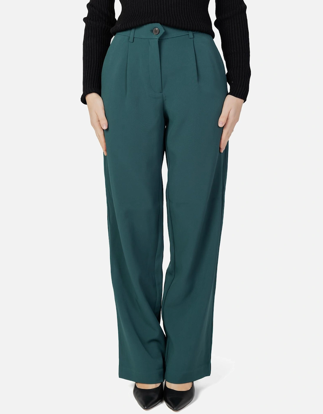 Wide Leg Pants High Waist Trousers Elegant Style Women - Green, 4 of 3