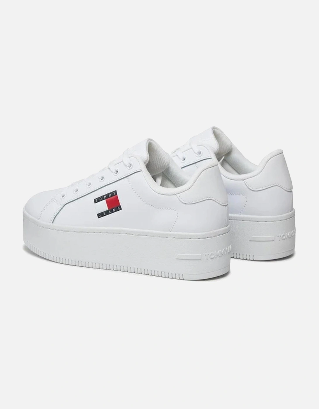 Leather and Polyurethane White Sneakers for Women