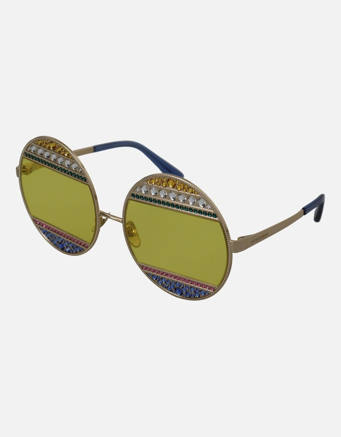 DG4374 Round Sunglasses Crystal Detail Women - Gold