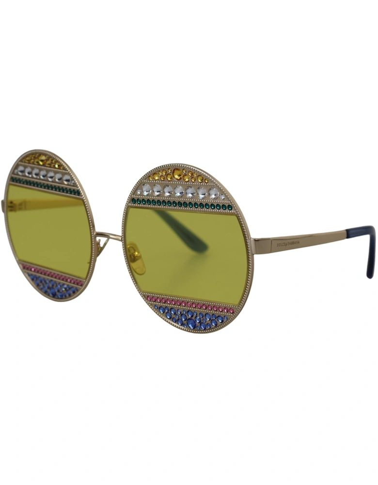 DG4374 Round Sunglasses Crystal Detail Women - Gold