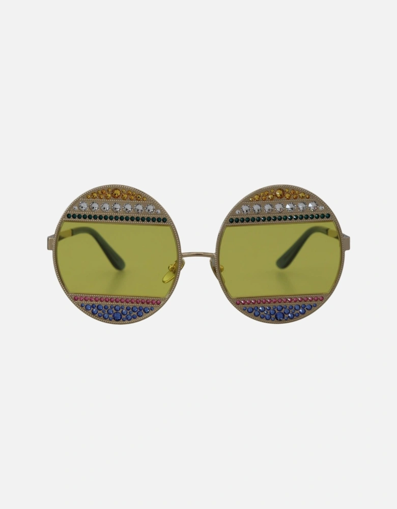 DG4374 Round Sunglasses Crystal Detail Women - Gold