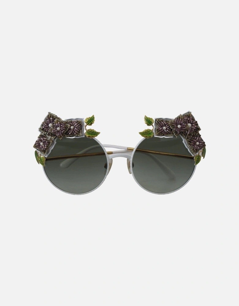 DG4338 Round Sunglasses Beaded Flowers Women - Gold