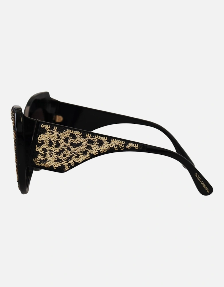 DG4338 Sequin Cat Eye Sunglasses Women - Black Gold
