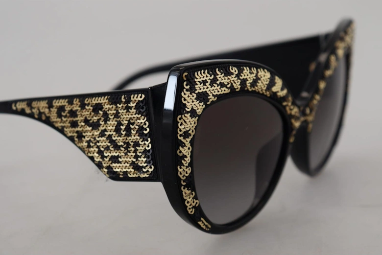 DG4338 Sequin Cat Eye Sunglasses Women - Black Gold