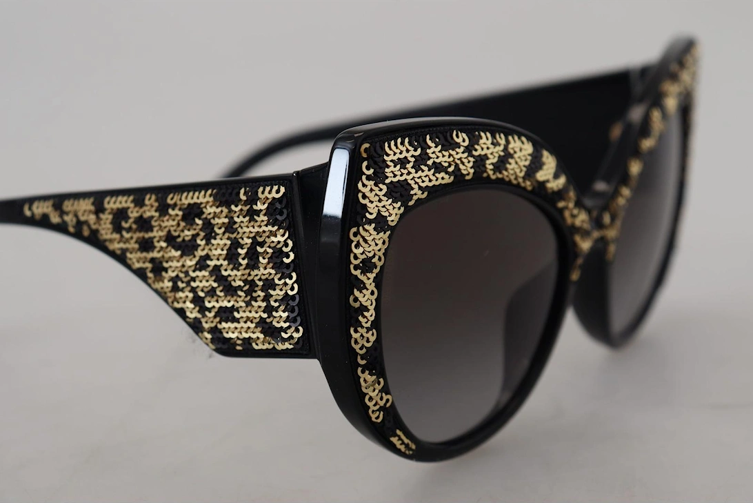 DG4338 Sequin Cat Eye Sunglasses Women - Black Gold
