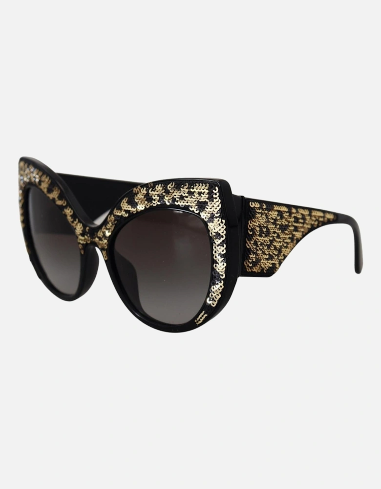 DG4338 Sequin Cat Eye Sunglasses Women - Black Gold