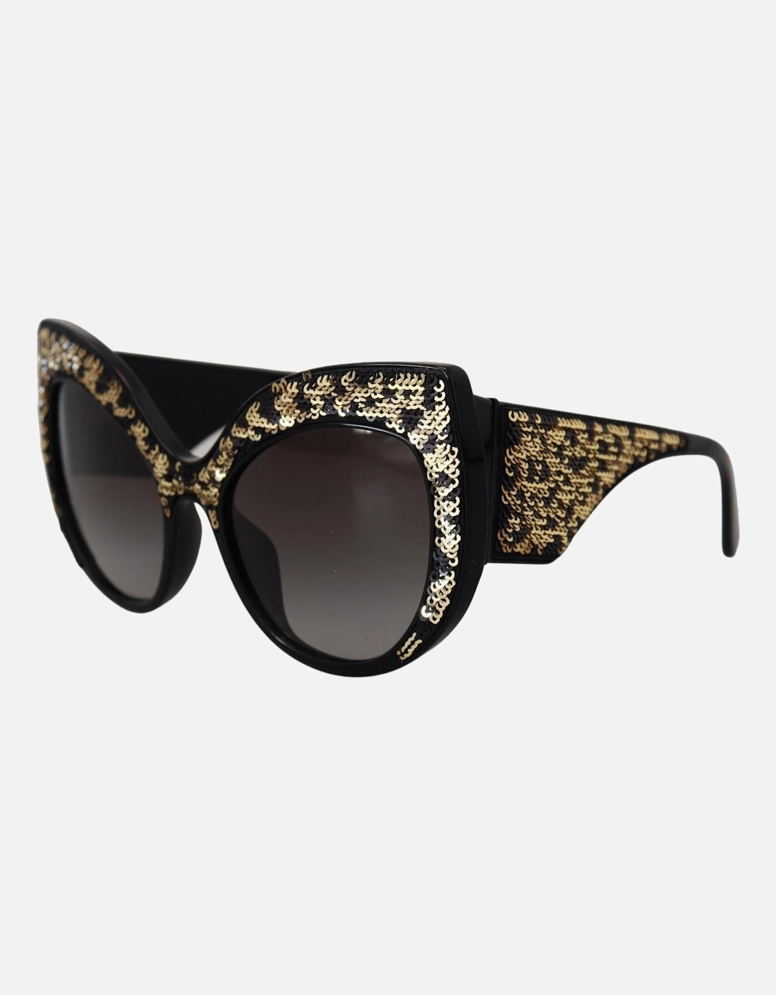 DG4338 Sequin Cat Eye Sunglasses Women - Black Gold