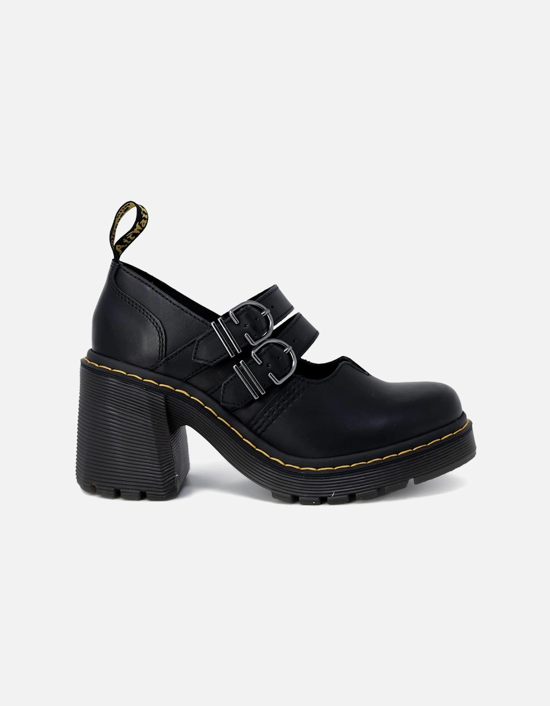 Quad Retro Mary Jane Heels Buckle Detail Women - Black Lace Ups, 4 of 3