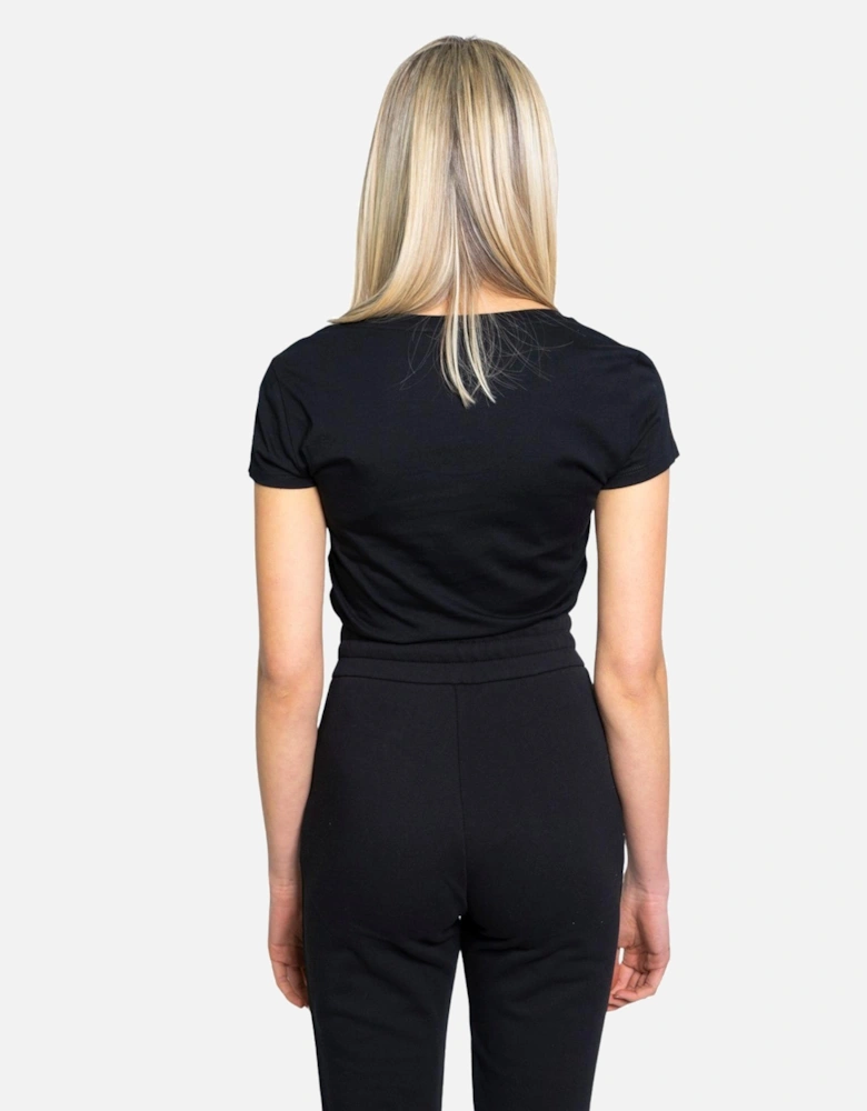 AX Logo TShirt Crystal Logo Short Sleeves Women - Black Shirts
