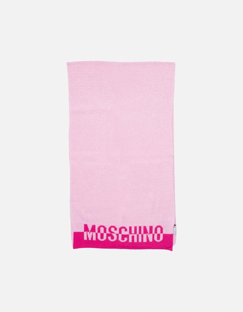 Logo Knitted Scarf Pink Women Scarves