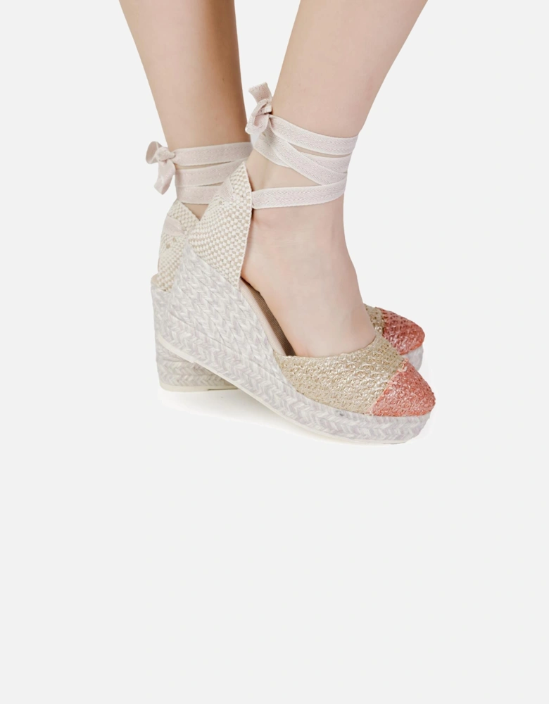 Woven Platform Wedges Women - Pink