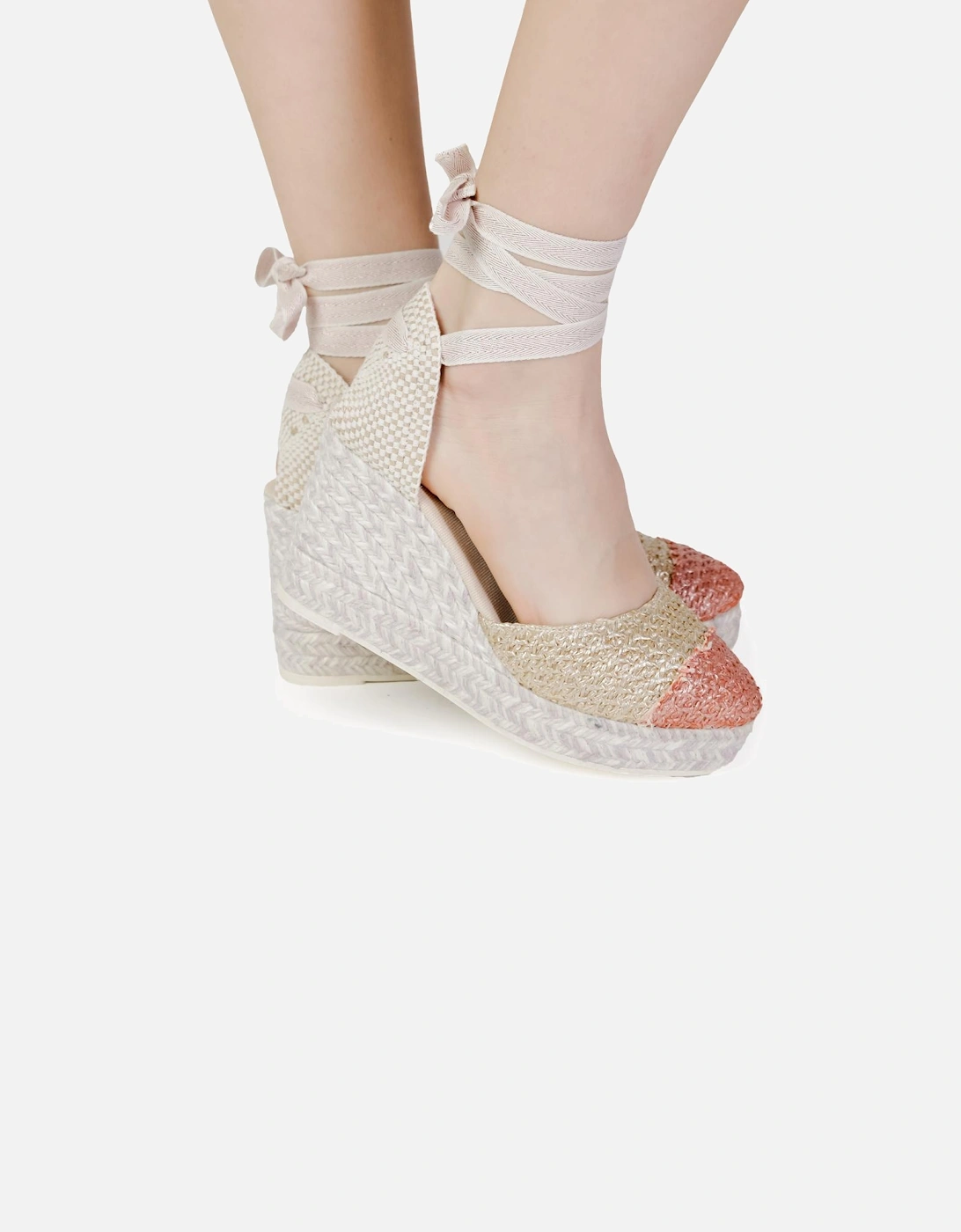 Woven Platform Wedges Women - Pink, 4 of 3