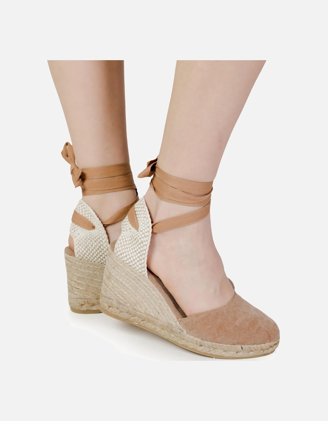 Brown Cotton Espadrille Sandals Women, 4 of 3