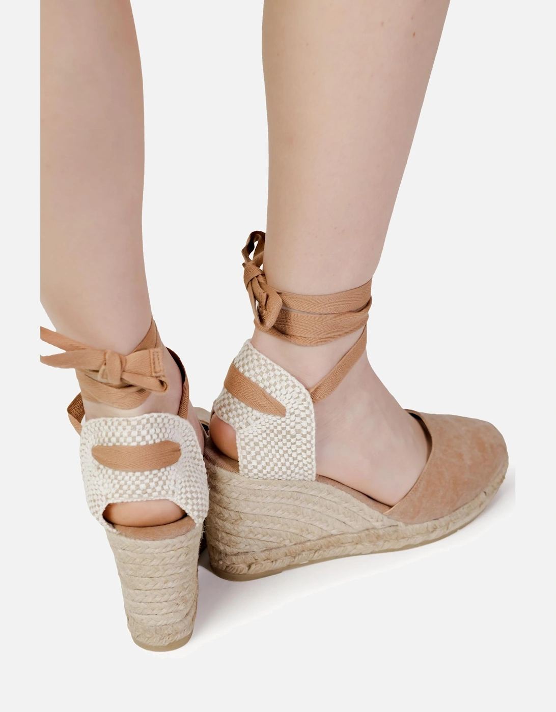 Brown Cotton Espadrille Sandals Women