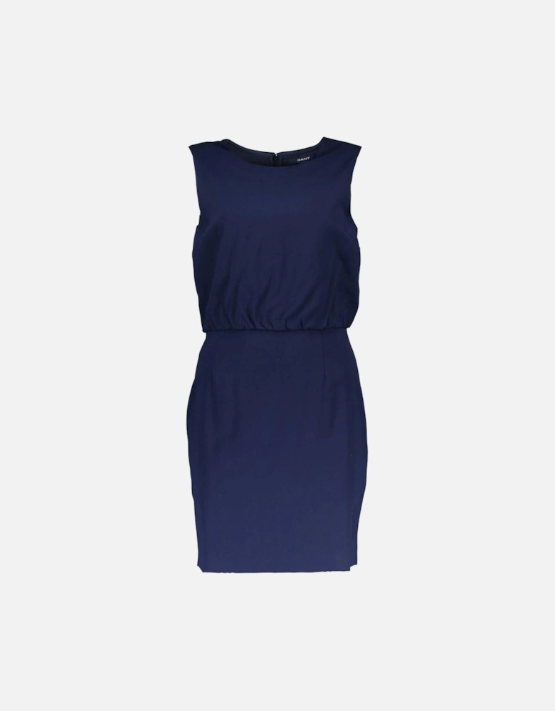 Blue Sleeveless Dress with Seamless Back Zip by Women - Navy Dresses