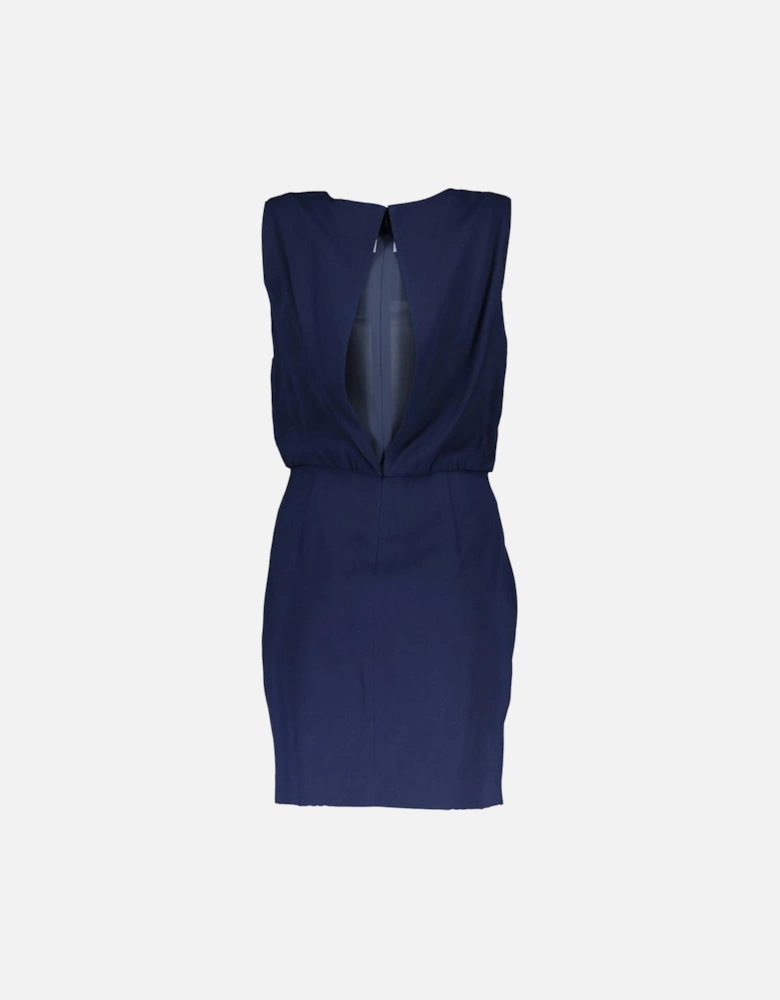 Blue Sleeveless Dress with Seamless Back Zip by Women - Navy Dresses