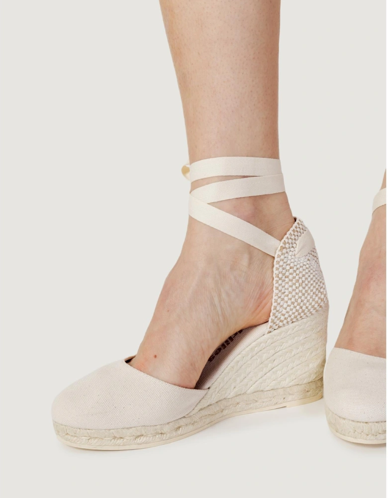 White Cotton Espadrille Sandals Women