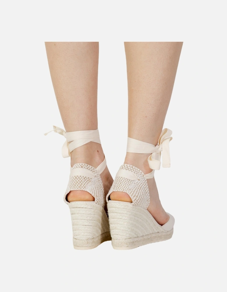 White Cotton Espadrille Sandals Women
