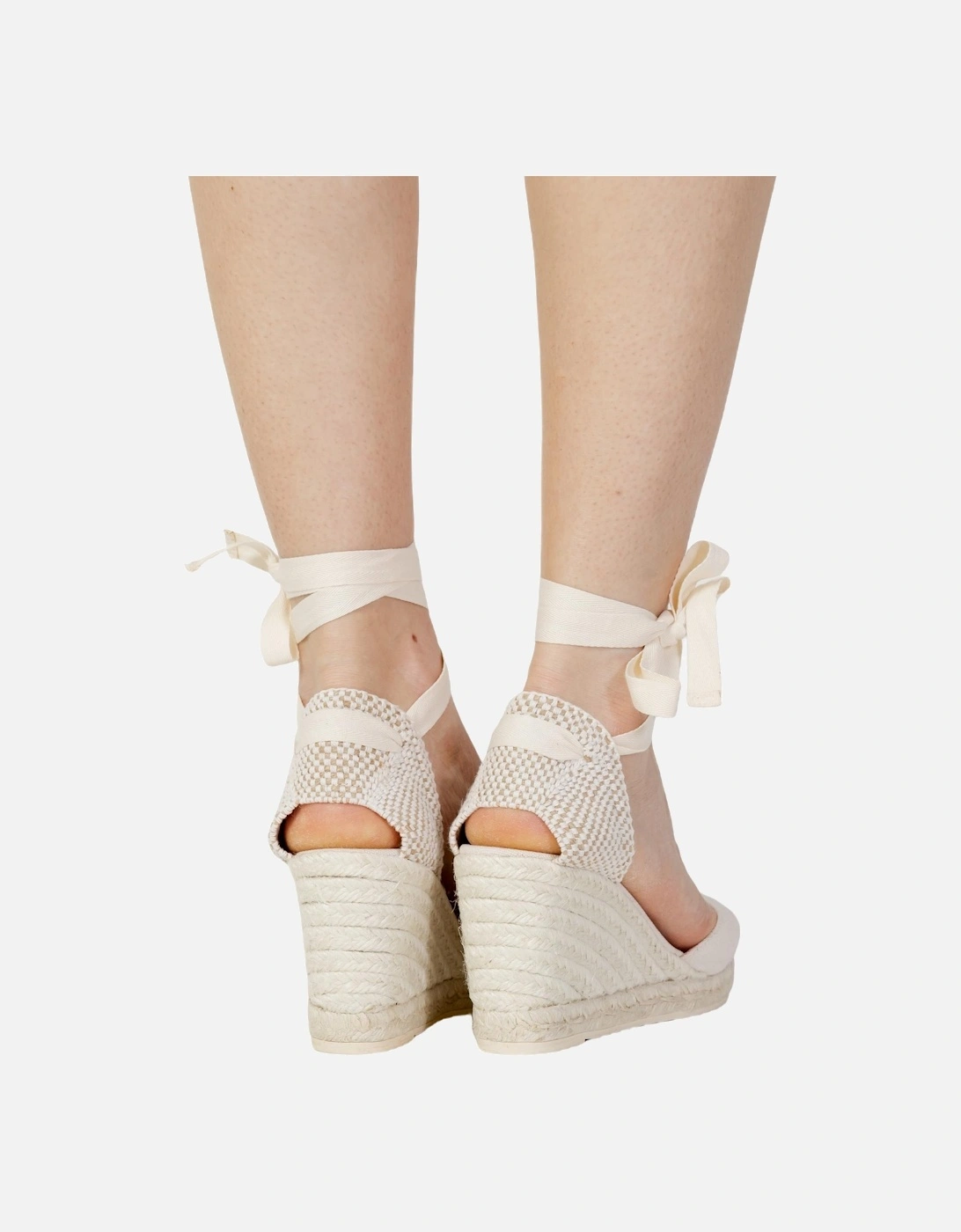 White Cotton Espadrille Sandals Women