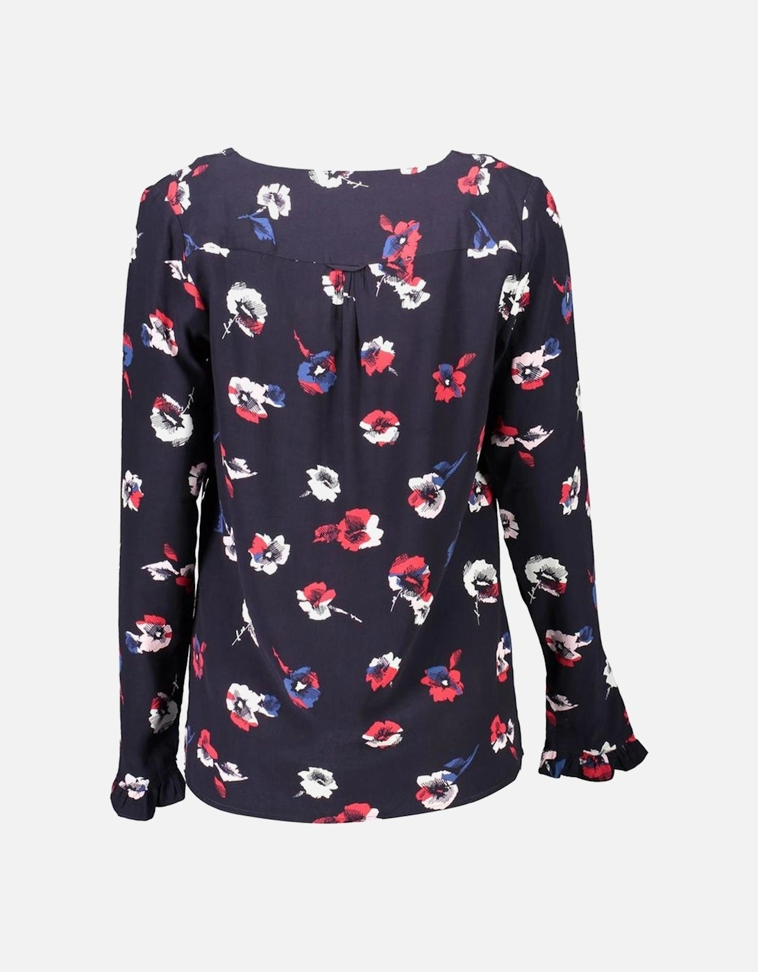 Blue V-Neck Long-Sleeved Sweater Women - Black