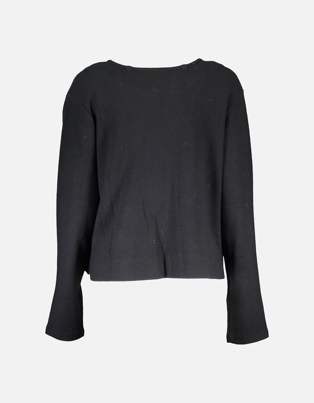 Logo Long Sleeve Cardigan with Pockets Women - Black Sweaters
