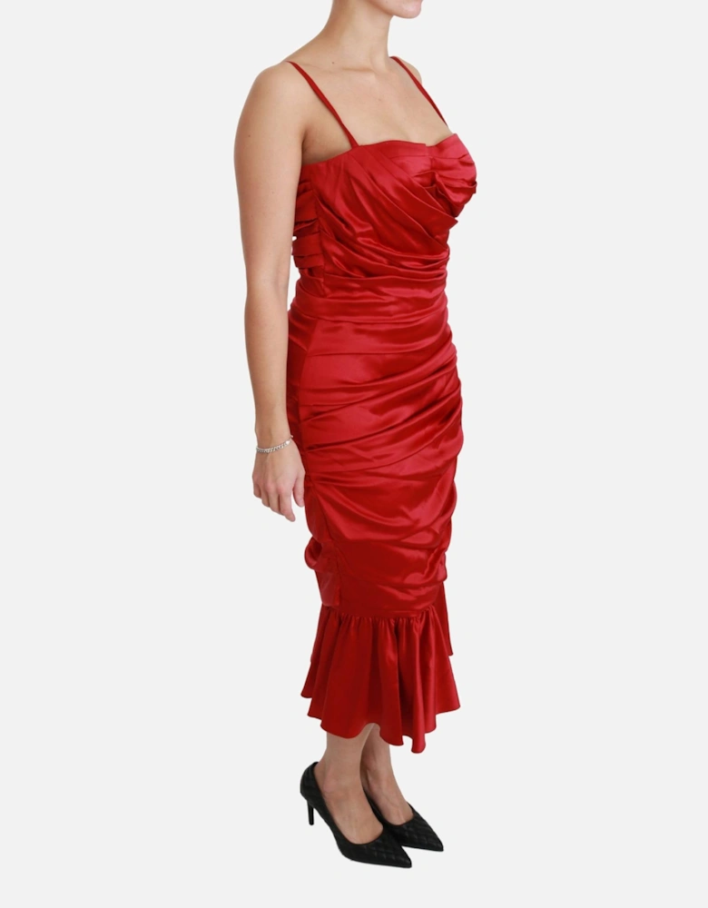 Dolce Gabbana Red Ruched Mermaid Dress DR2459 Women Dresses