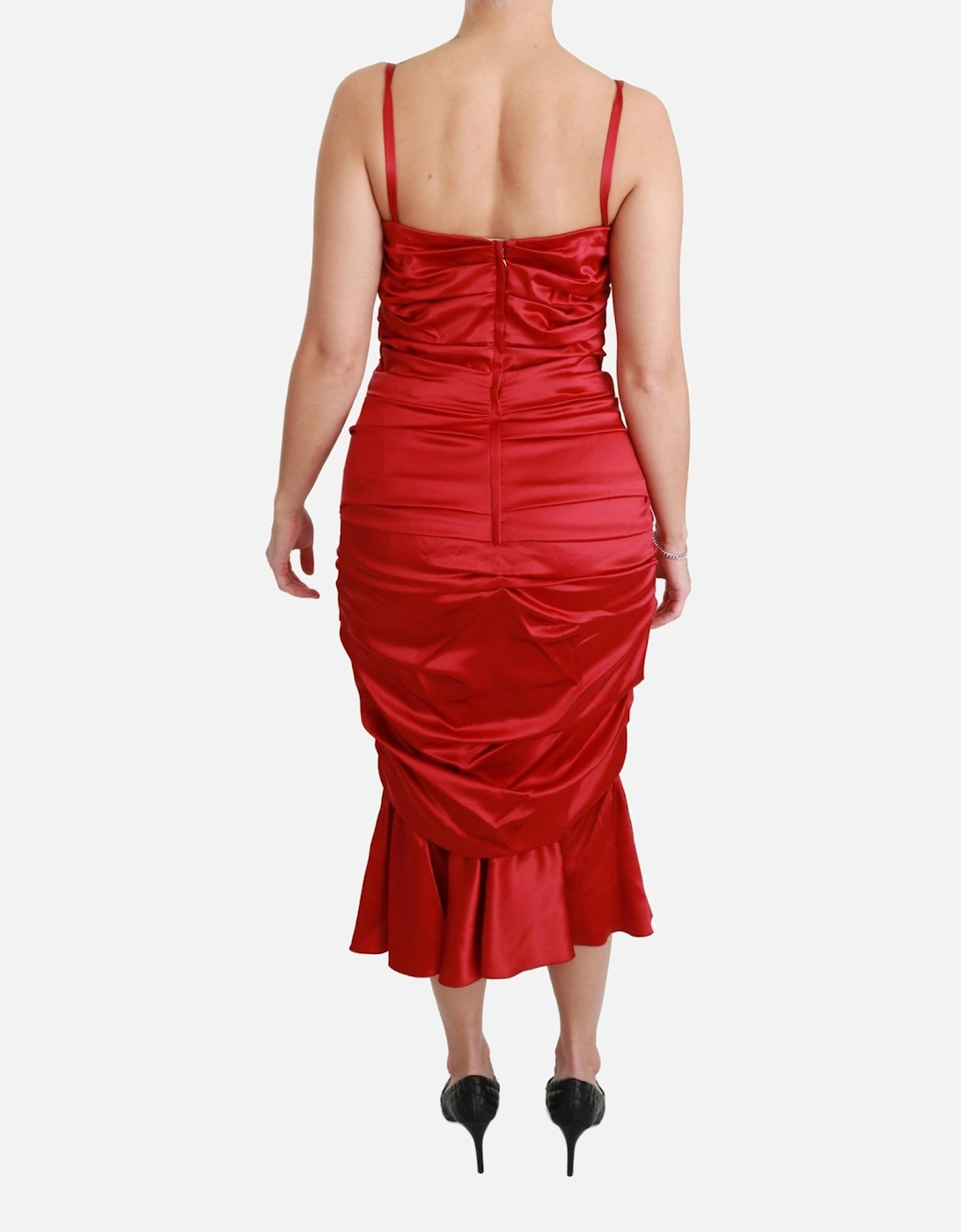 Dolce Gabbana Red Ruched Mermaid Dress DR2459 Women Dresses