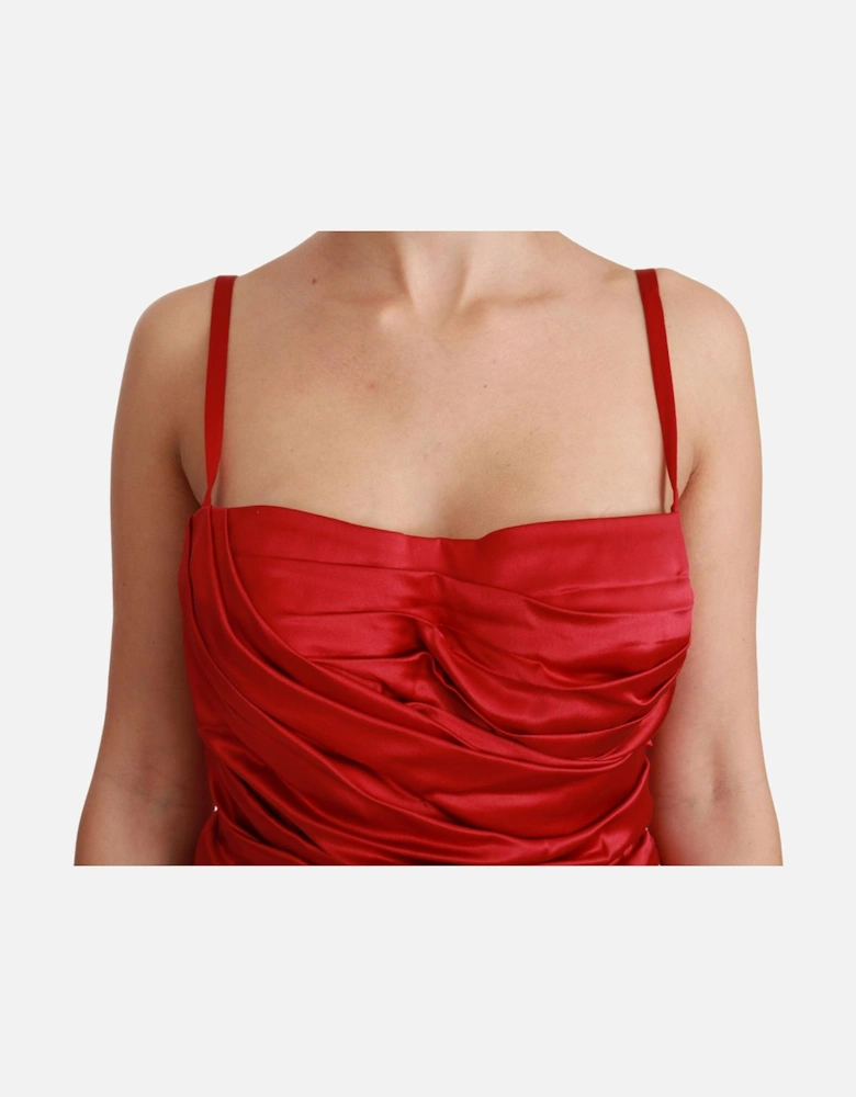Dolce Gabbana Red Ruched Mermaid Dress DR2459 Women Dresses