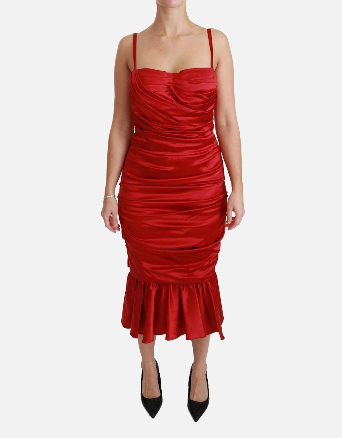 Dolce Gabbana Red Ruched Mermaid Dress DR2459 Women Dresses, 7 of 6