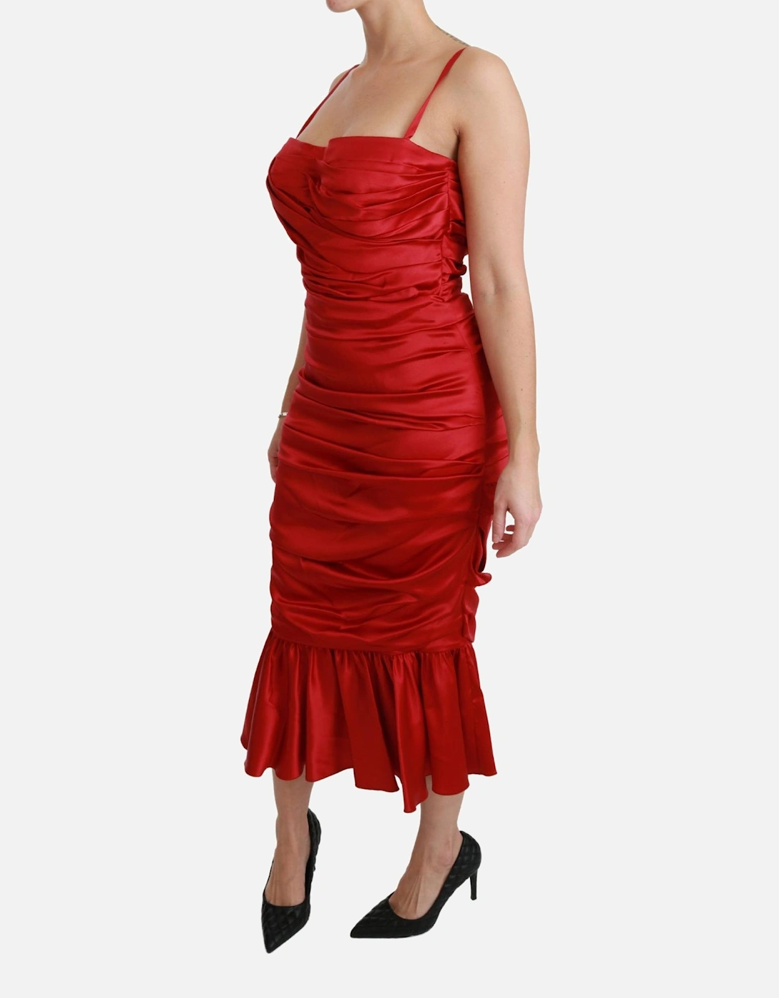 Dolce Gabbana Red Ruched Mermaid Dress DR2459 Women Dresses