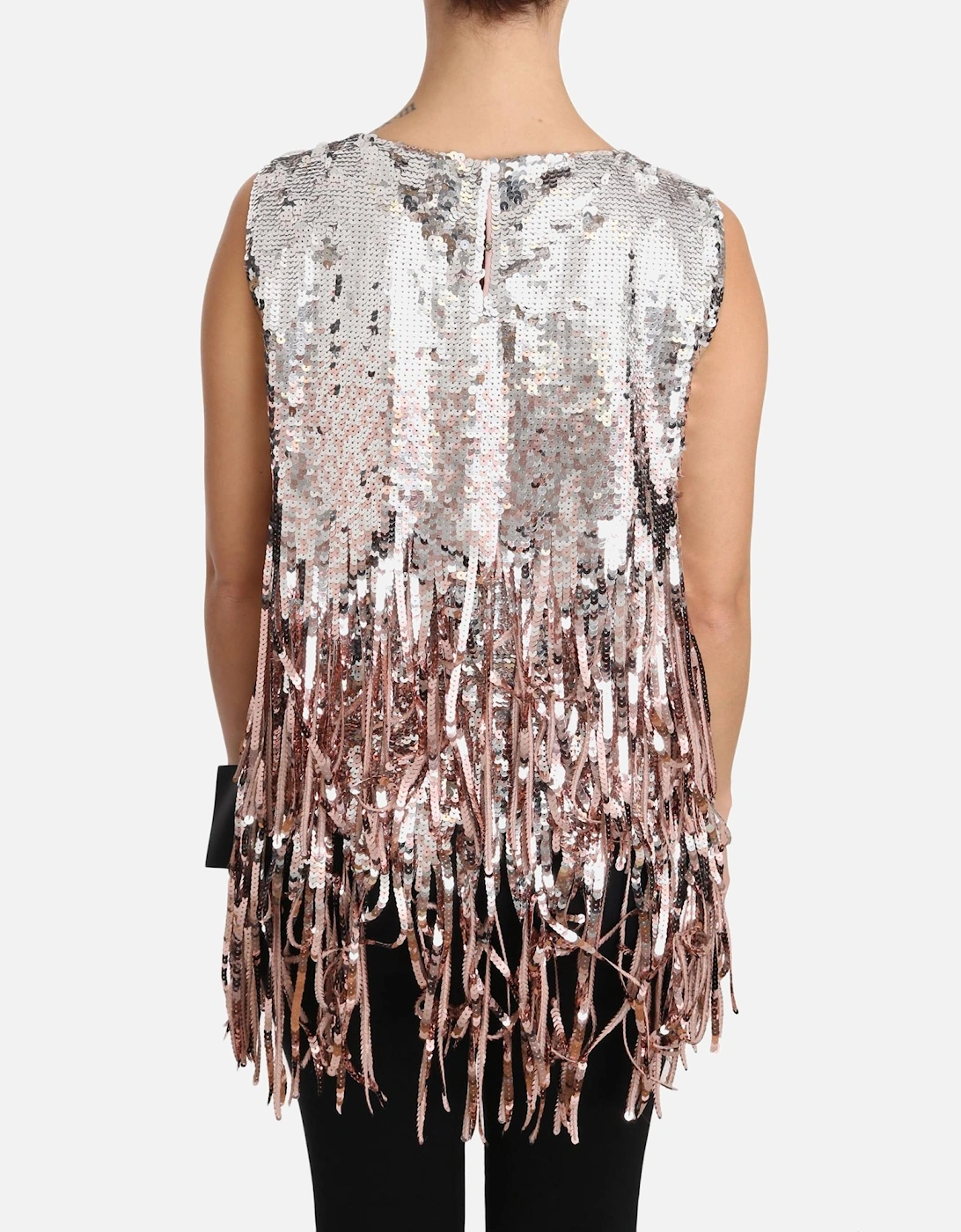 Sequined Fringe Tank Top Women - Gold And Pink Dresses