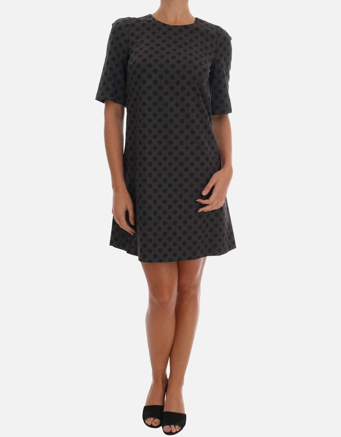Polka Dot Mini Dress ALine Style Women - Gray Dresses, 7 of 6