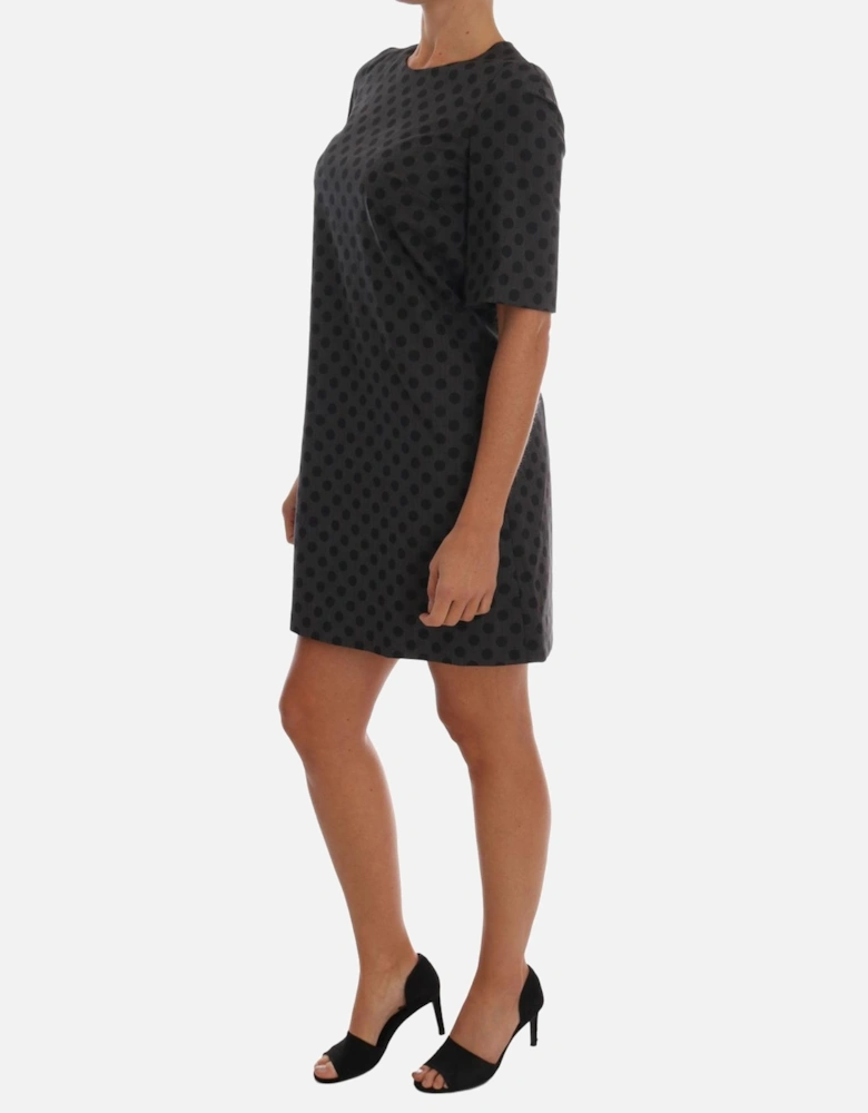 Polka Dot Mini Dress ALine Style Women - Gray Dresses