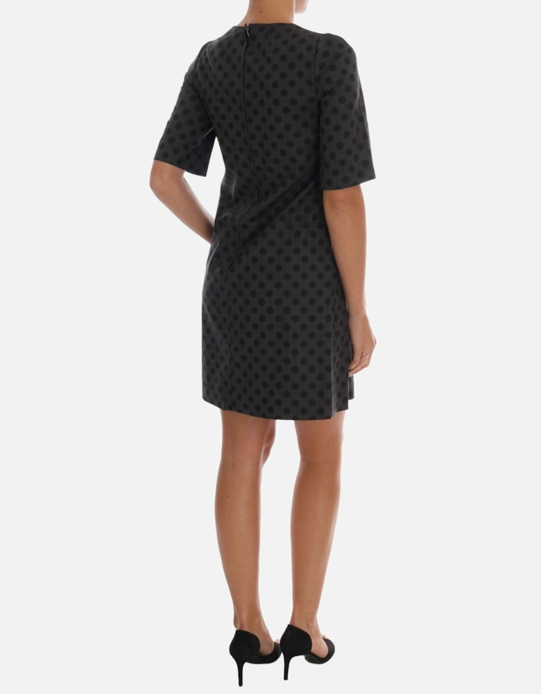 Polka Dot Mini Dress ALine Style Women - Gray Dresses