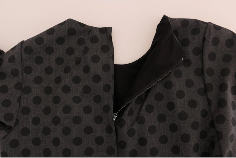 Polka Dot Mini Dress ALine Style Women - Gray Dresses