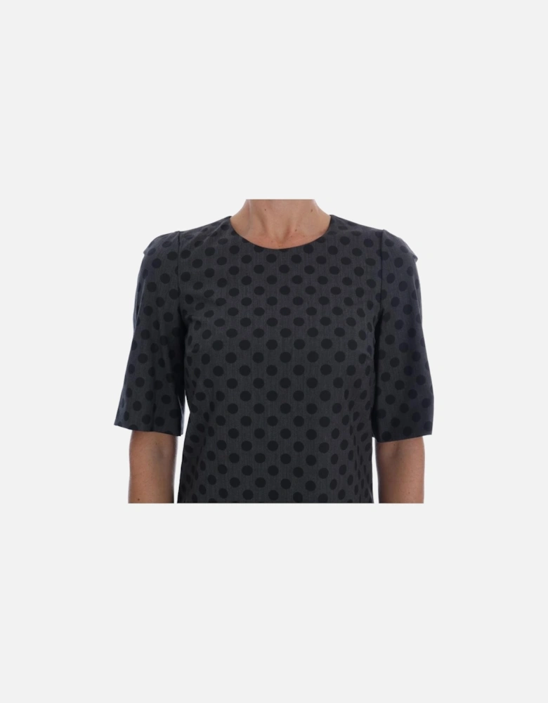 Polka Dot Mini Dress ALine Style Women - Gray Dresses
