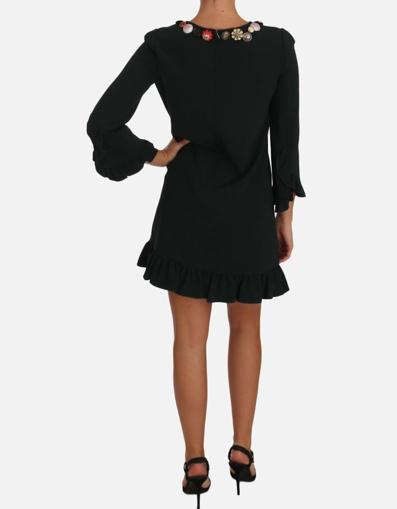 Dolce Gabbana Mini Dress Button Embellishment Women - Green Dresses