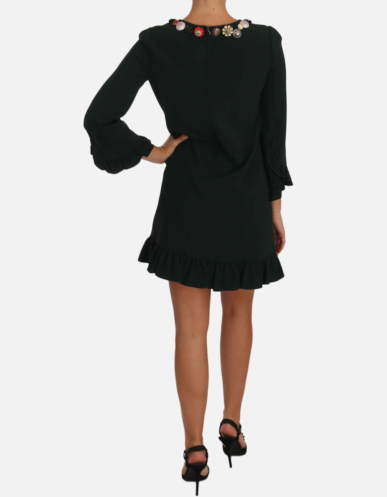 Dolce Gabbana Mini Dress Button Embellishment Women - Green Dresses