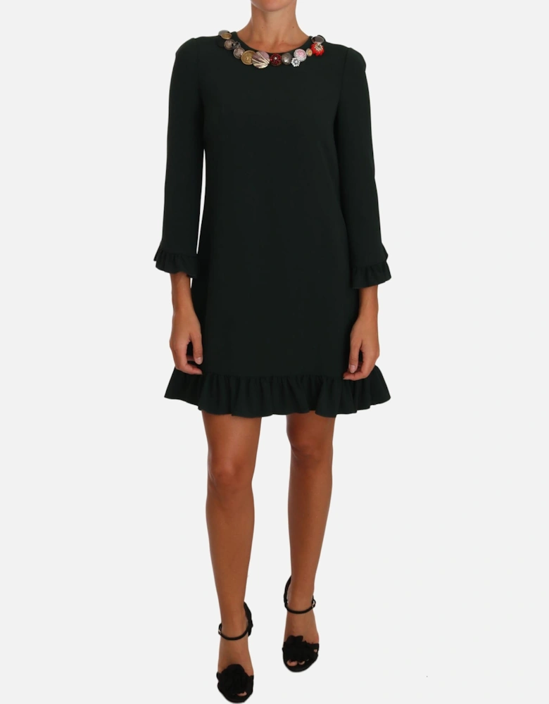 Dolce Gabbana Mini Dress Button Embellishment Women - Green Dresses