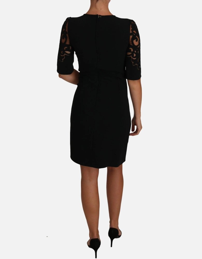 Dolce Gabbana Lace Overlay Sheath Dress Women - Black Dresses