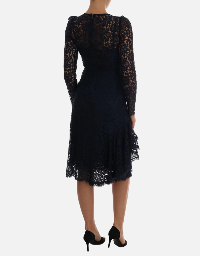 Lace ALine Dress Long Sleeves Women - Black Dresses