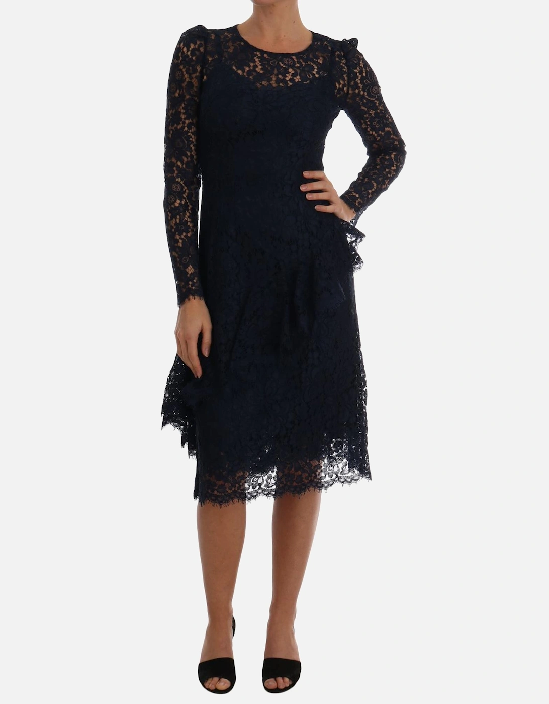 Lace ALine Dress Long Sleeves Women - Black Dresses, 7 of 6
