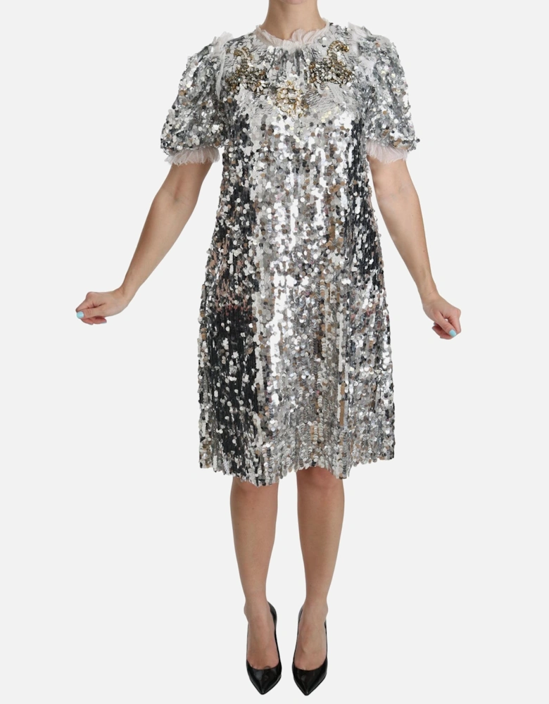 Crystal-Embellished Polyester Dress Women - Silver Dresses