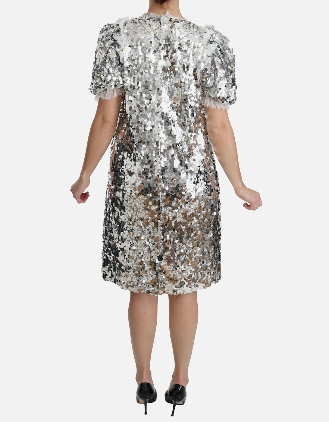 Crystal-Embellished Polyester Dress Women - Silver Dresses