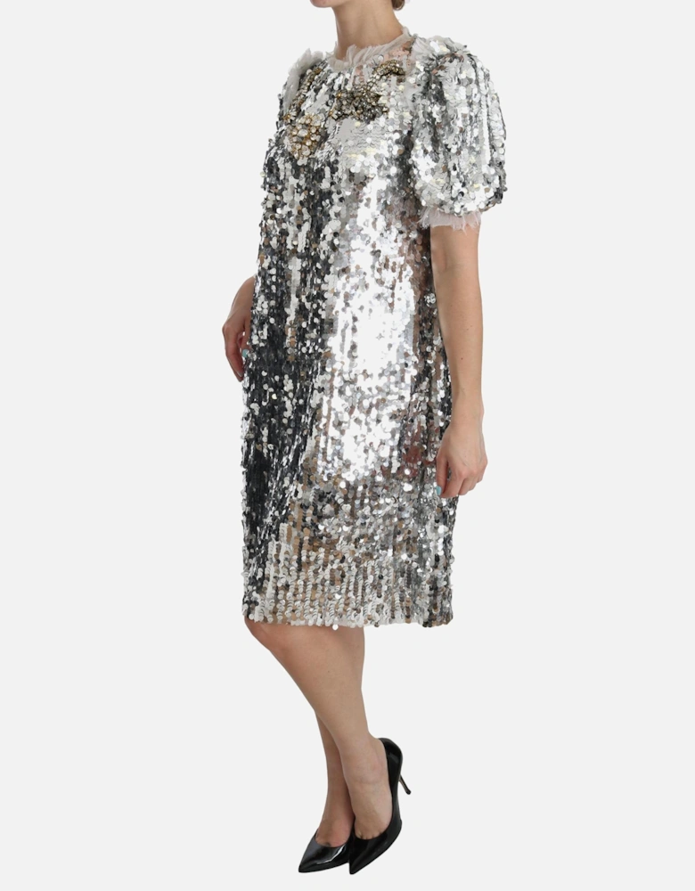 Crystal-Embellished Polyester Dress Women - Silver Dresses