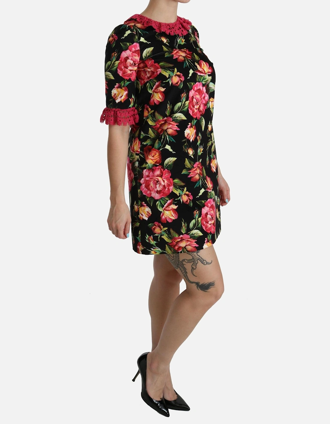 FloralPrint Mini Dress DR2085 Women - Black Dresses