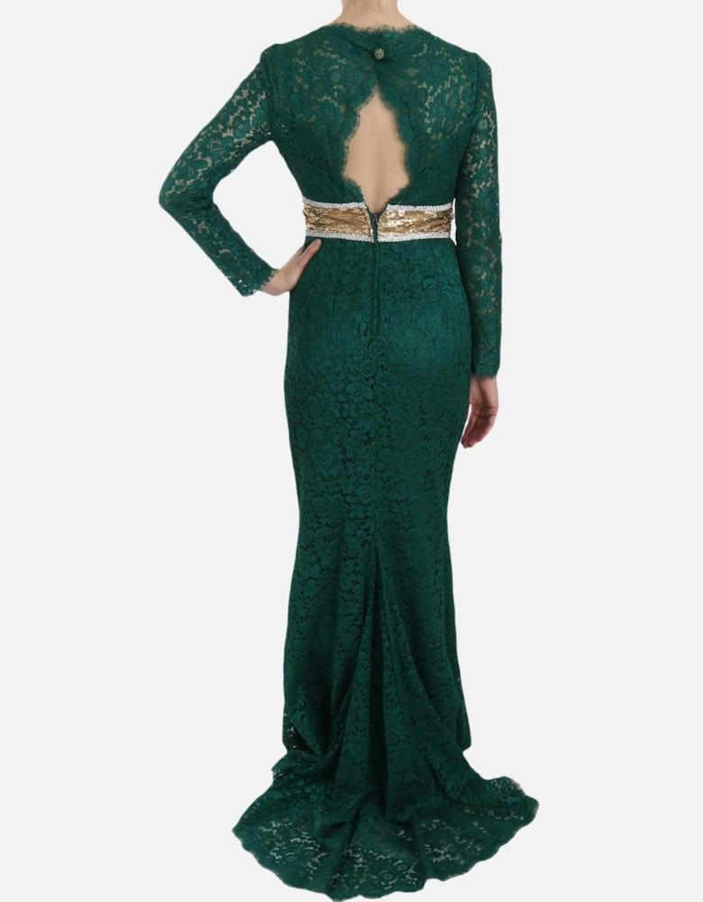 Dolce Gabbana Lace Dress Long Sleeve Elegant Women - Green Dresses